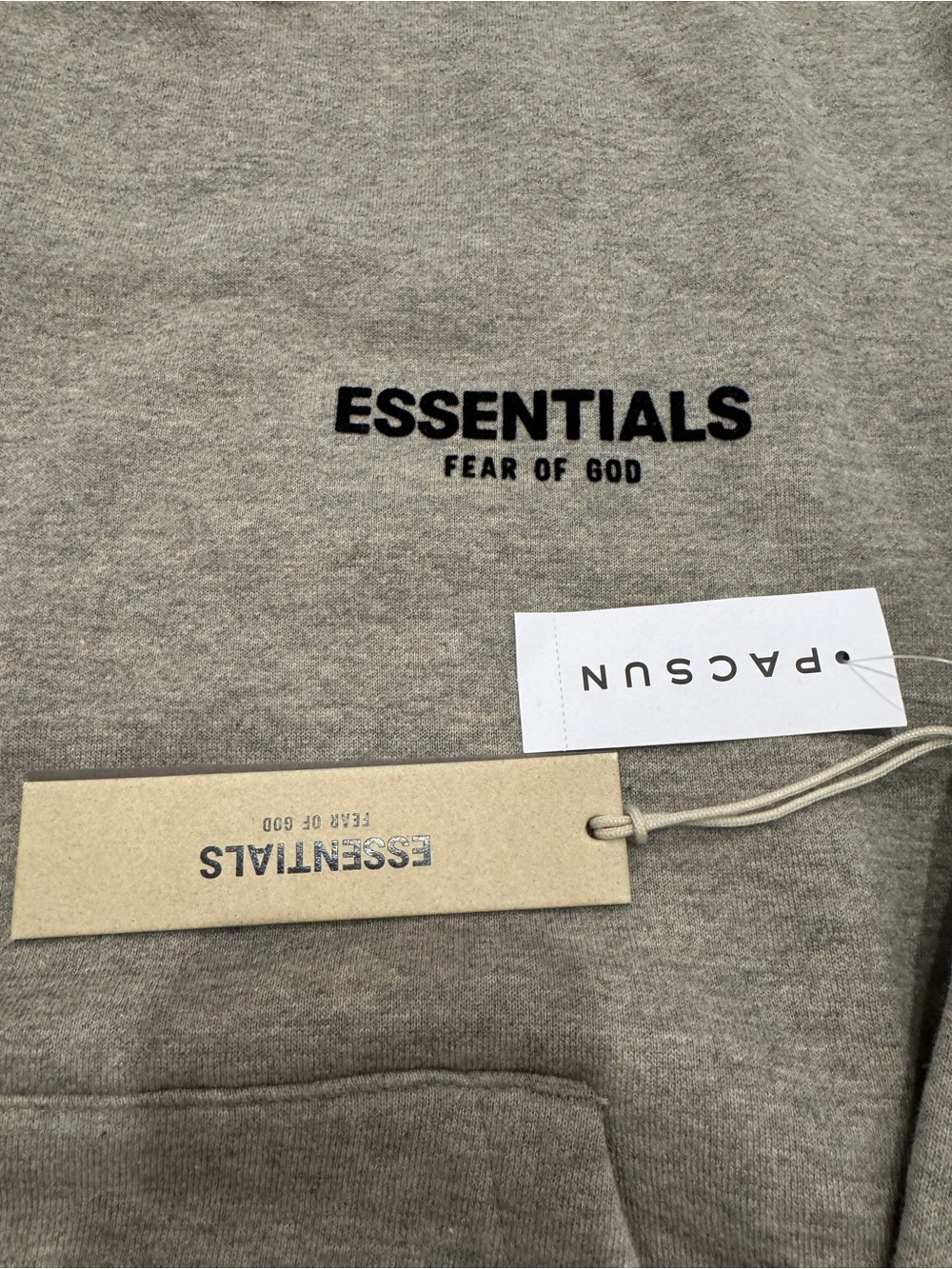 Essentials Fear of God Dark Oatmeal Hoodie - Picture 4 of 5